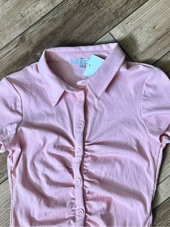 Pink Ruched Collared Dress - Picture 2 of 6